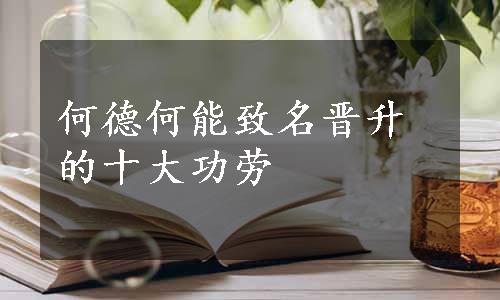 何德何能致名晋升的十大功劳