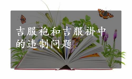吉服袍和吉服褂中的违制问题