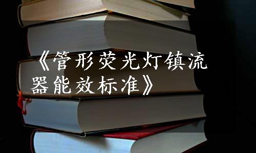 《管形荧光灯镇流器能效标准》