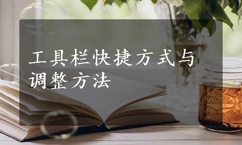 工具栏快捷方式与调整方法