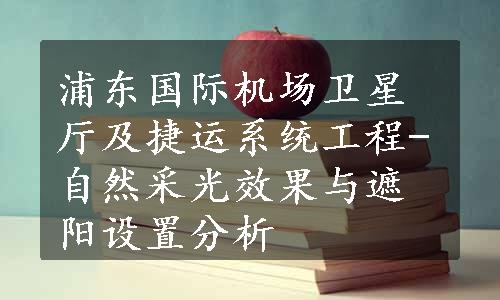 浦东国际机场卫星厅及捷运系统工程-自然采光效果与遮阳设置分析