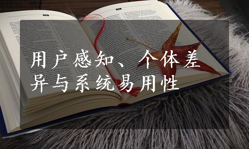 用户感知、个体差异与系统易用性