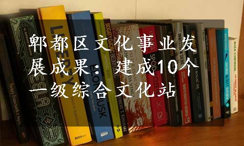 郫都区文化事业发展成果：建成10个一级综合文化站