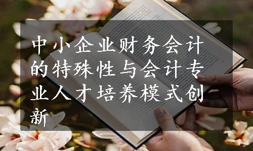 中小企业财务会计的特殊性与会计专业人才培养模式创新