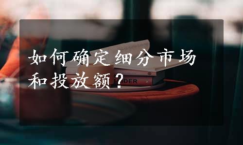 如何确定细分市场和投放额？