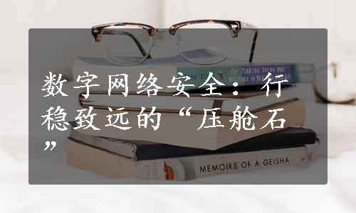 数字网络安全：行稳致远的“压舱石”