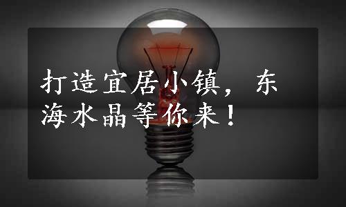 打造宜居小镇，东海水晶等你来！