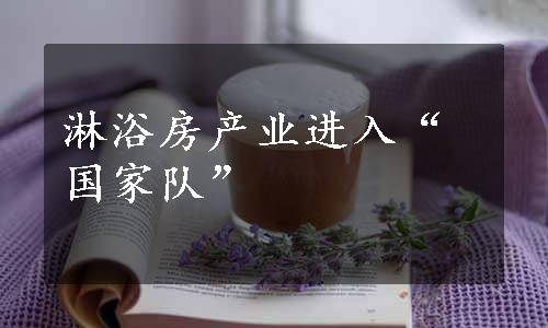 淋浴房产业进入“国家队”