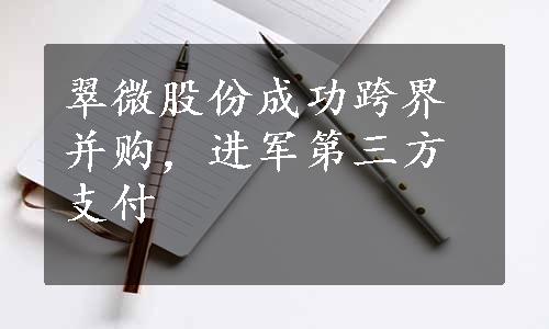 翠微股份成功跨界并购，进军第三方支付