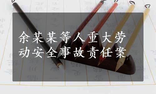 余某某等人重大劳动安全事故责任案