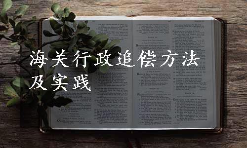 海关行政追偿方法及实践
