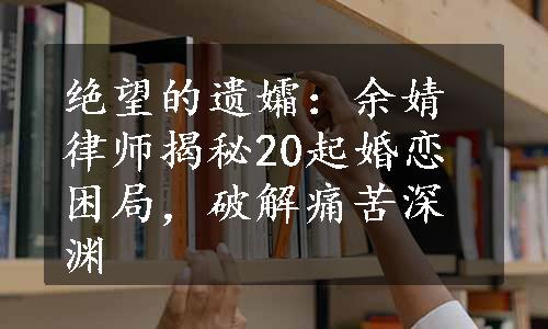 绝望的遗孀：余婧律师揭秘20起婚恋困局，破解痛苦深渊