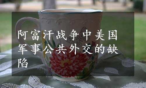 阿富汗战争中美国军事公共外交的缺陷